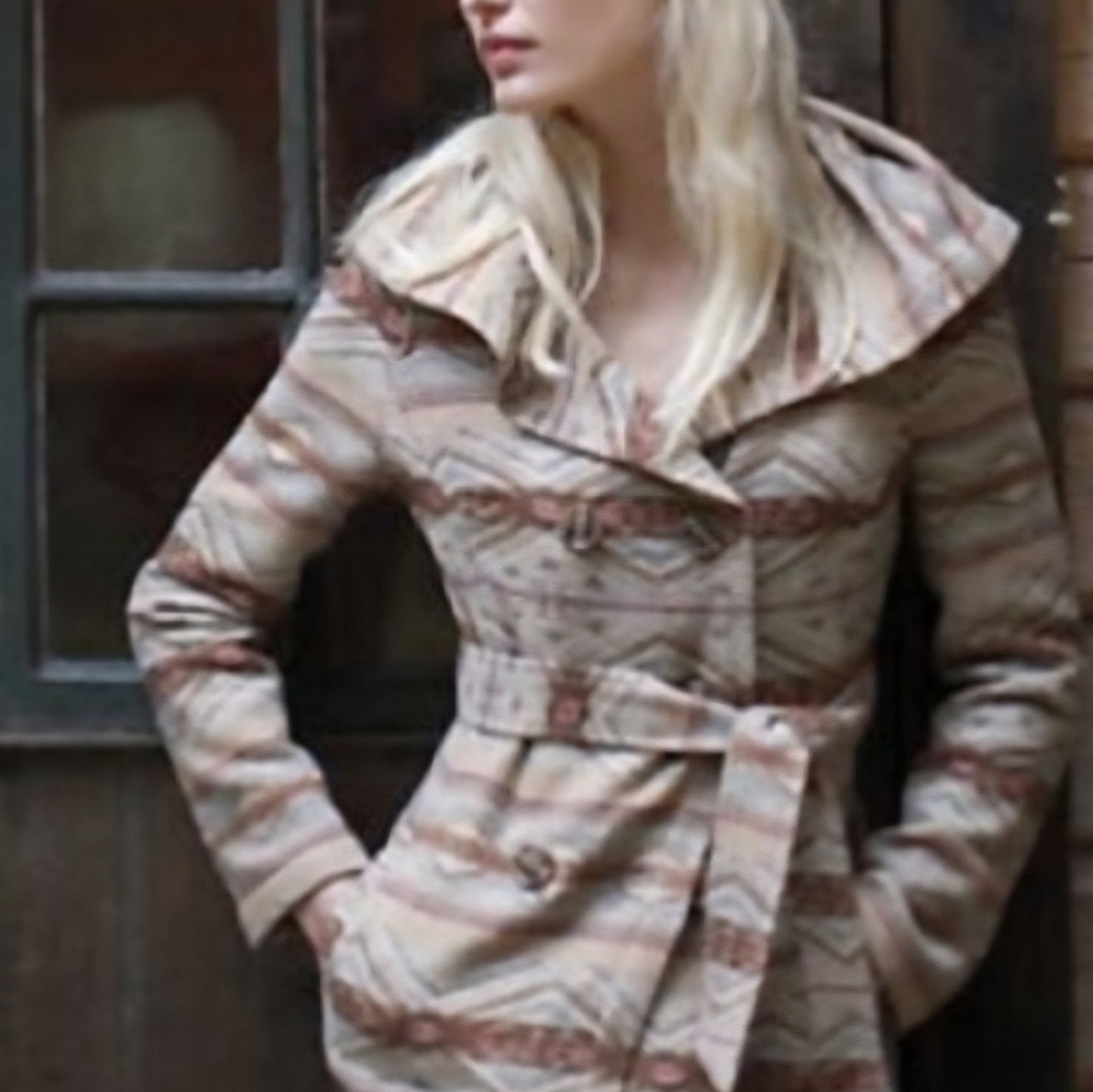 Daughters Of The Liberation Aztec Wool Blend Wrap Coat Size Medium
